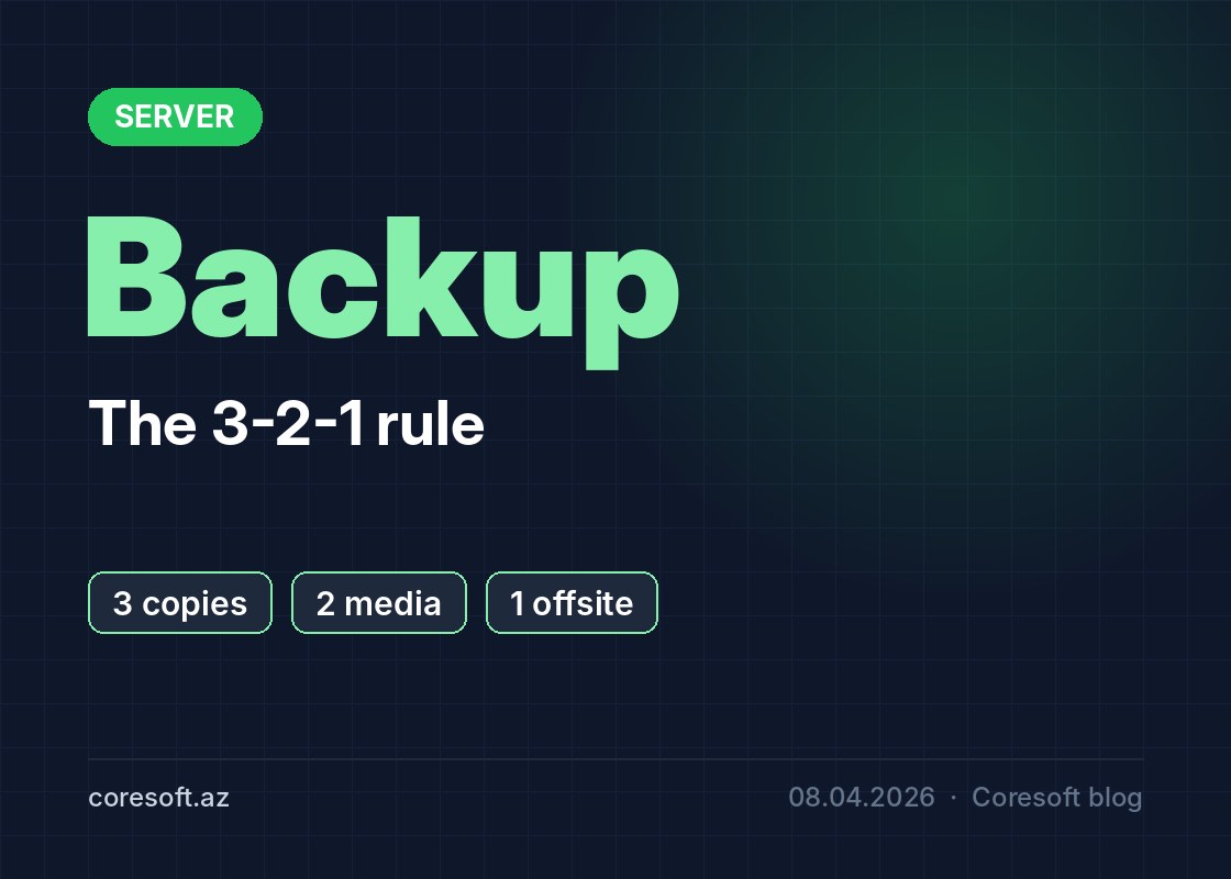 Server məlumatlarınızın ehtiyat nüsxəsi varmı: 3-2-1 qaydası