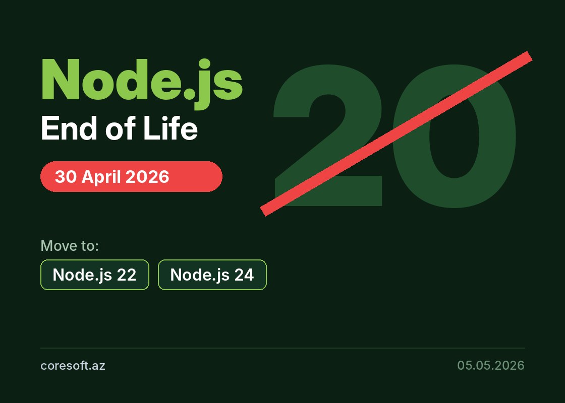 Node.js 20-nin dəstəyi başa çatdı: köhnə versiyada qalmağın riskləri