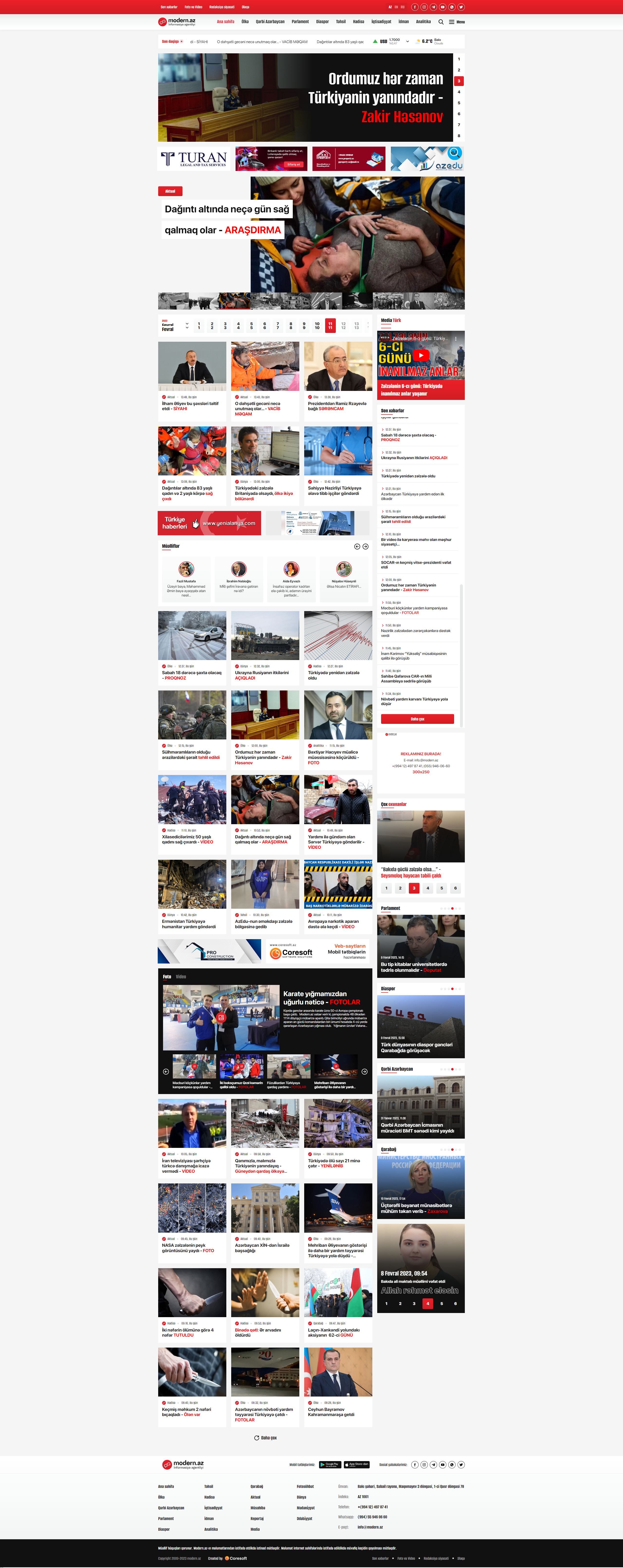 Modern.az İnformasiya Agentliyi üçün veb-sayt