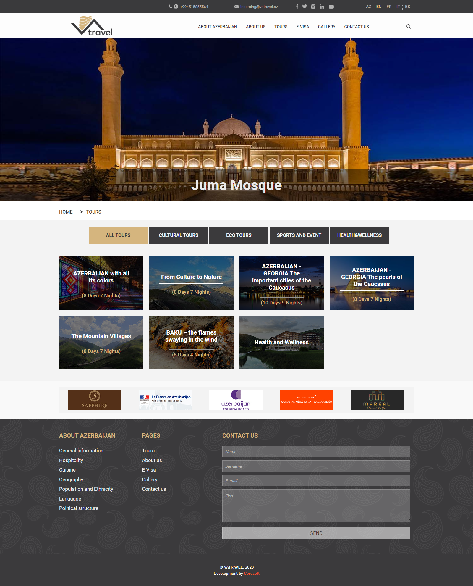 Vatravel.az üçün veb-sayt