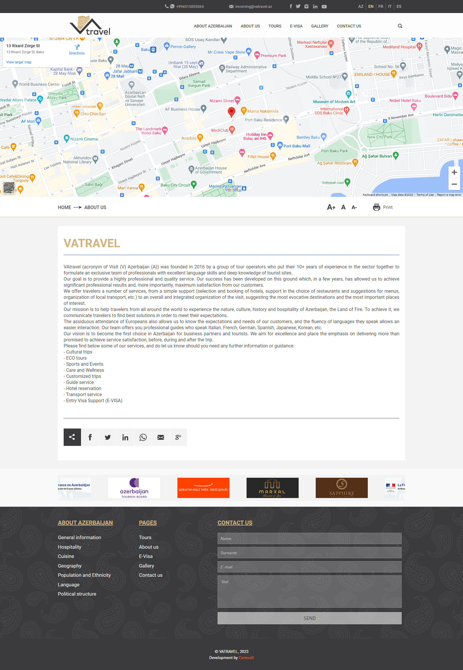 Vatravel.az üçün veb-sayt