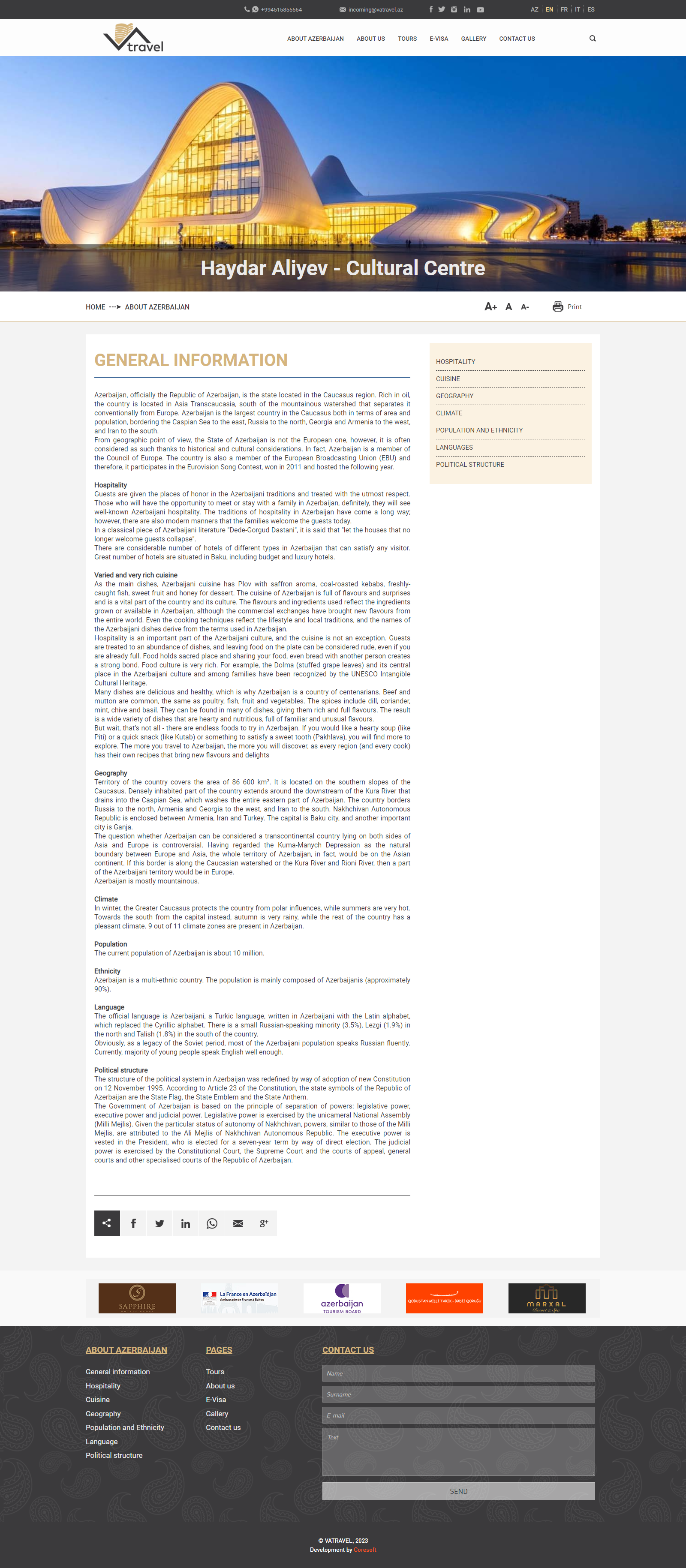 Vatravel.az üçün veb-sayt