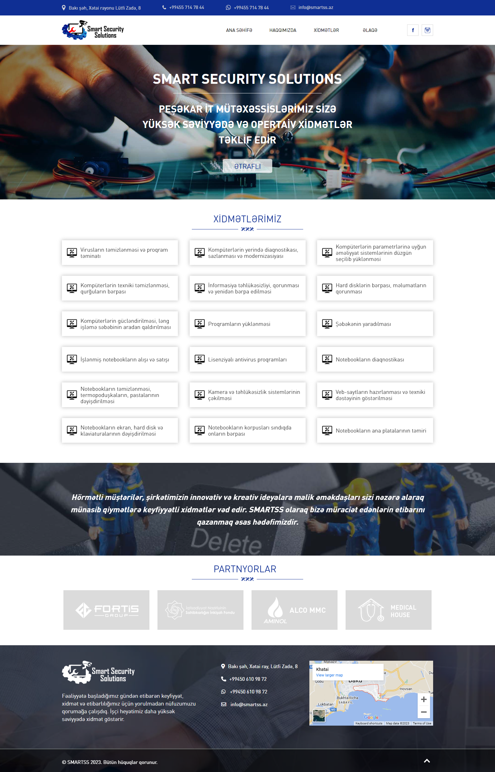 “Smart Security Solutions” MMC üçün veb-sayt