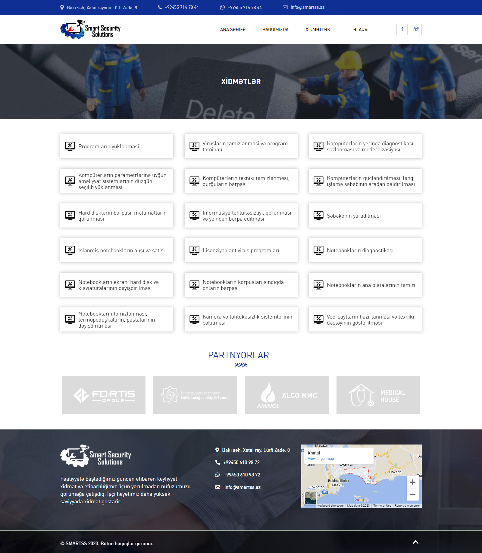 “Smart Security Solutions” MMC üçün veb-sayt
