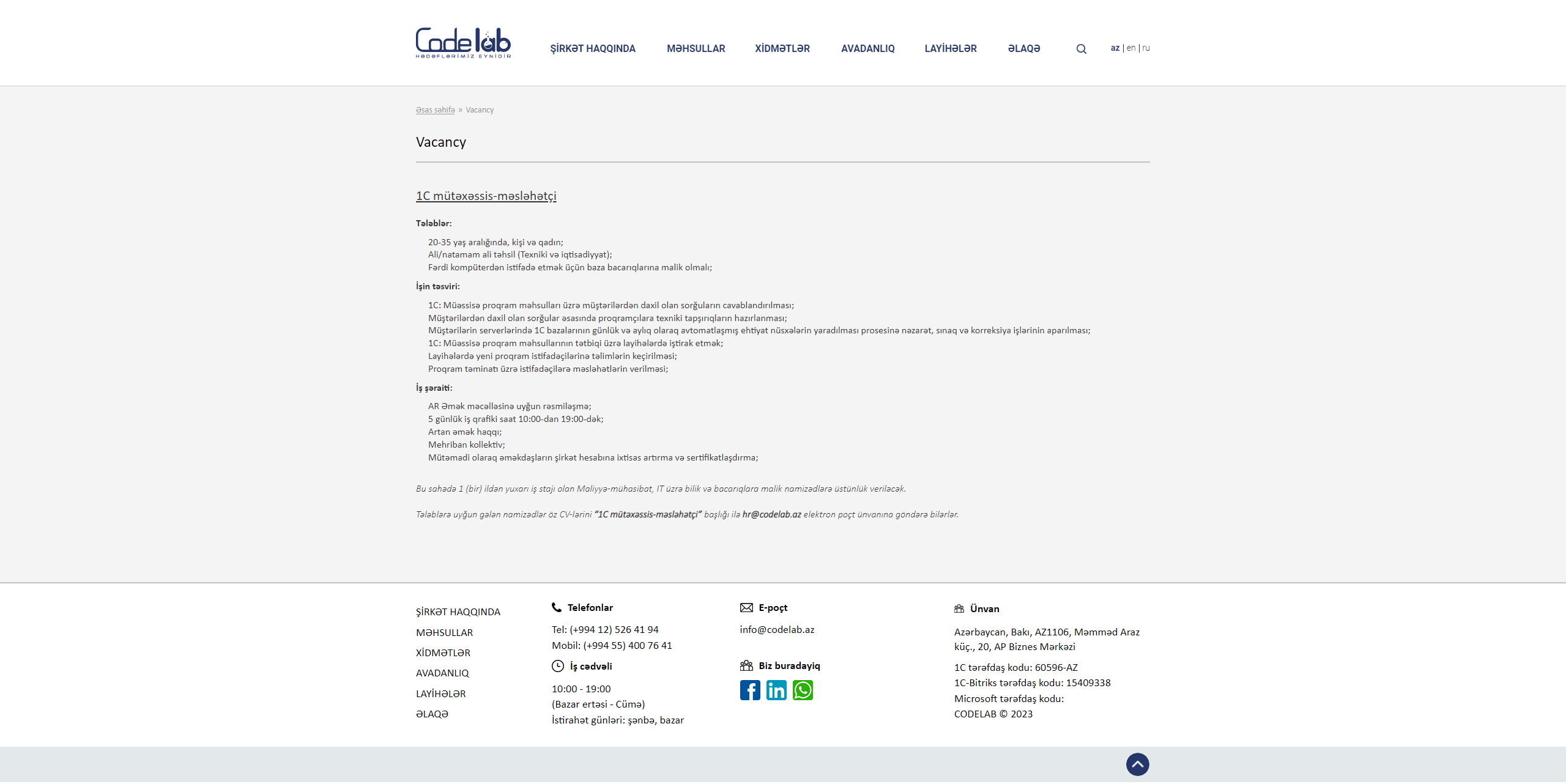 Codelab MMC üçün veb-sayt