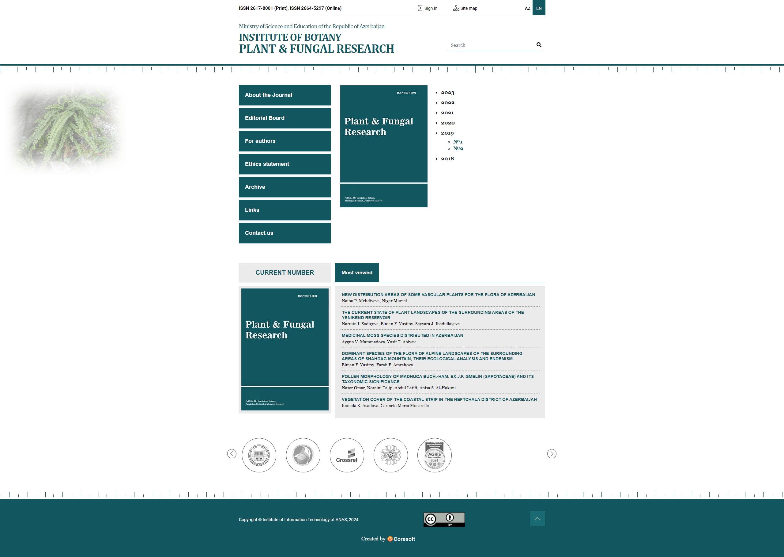 Website for Plant & Fungal Research  jurnalı