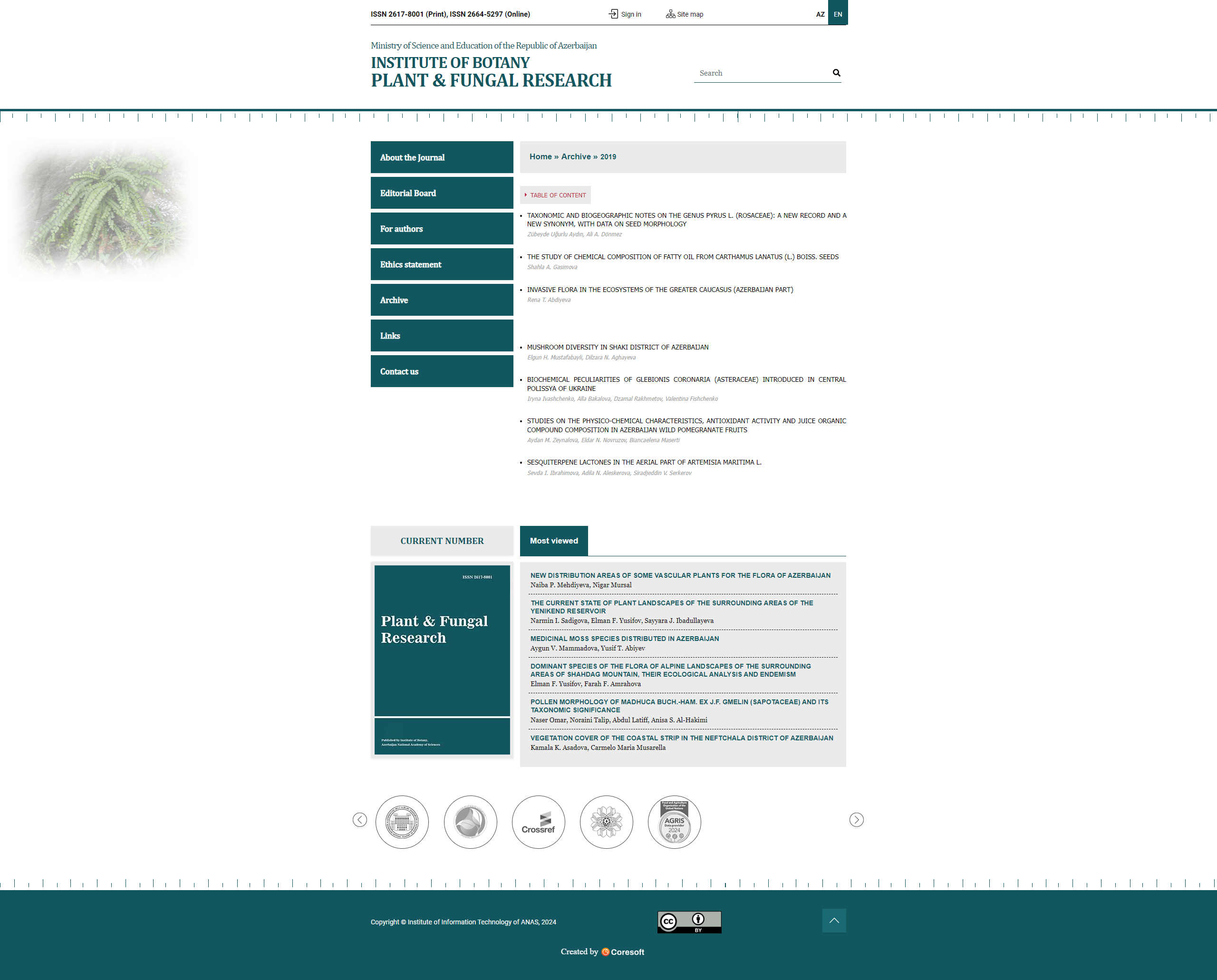 Website for Plant & Fungal Research  jurnalı