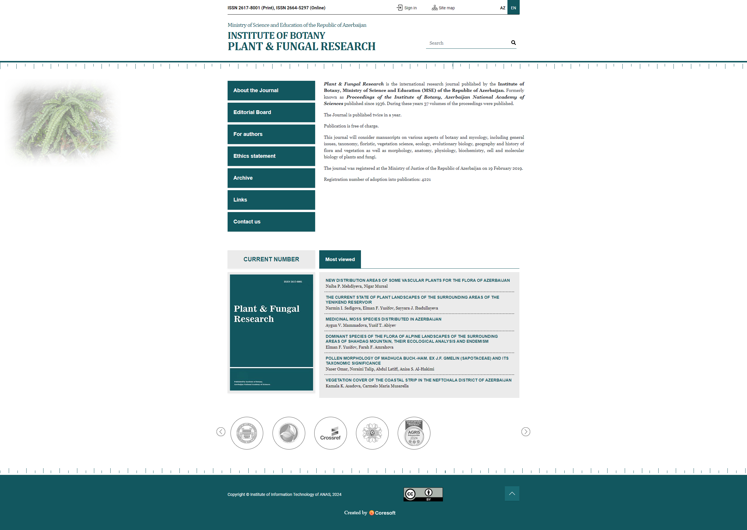 Website for Plant & Fungal Research  jurnalı