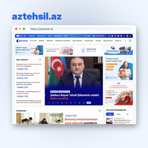AzTəhsil müstəqil təhsil saytı üçün veb-sayt